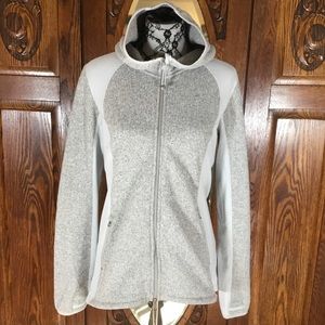 Athleta Two Tone Gray Long Sleeve Hooded Jacket